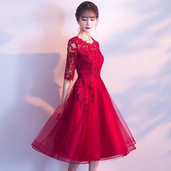 

2020 real abiye gece elbisesi toast the bride 2020 new winter thin engagement evening dress back door women's medium length1, Black