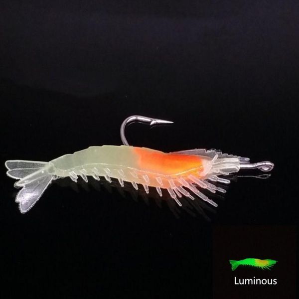 

4pcs/lot hooks shrimp soft lure sil fishing lures 6cm/3g wobbler fishing artificial baits with hooks carp fishin bbygel