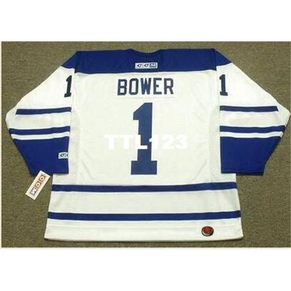 

mens #1 johnny bower toronto maple leafs 1963 ccm away hockey jersey or custom any name or number retro jersey, Black