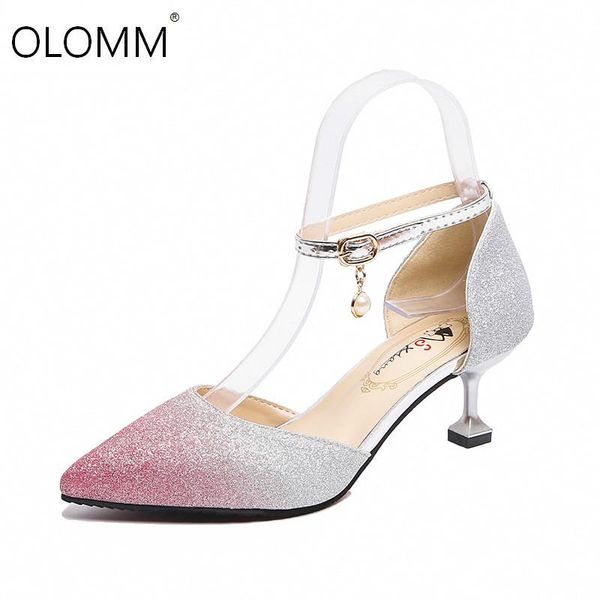 

2021 spring new high-heeled shoes silver sequin sandals womens shoes zapatos de mujer fashion, Black