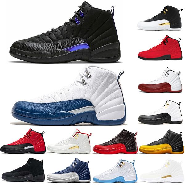 

mens basketball shoes indigo university gold 12 12s dark concord bulls flu game wings 12s reverse taxi sports trainers sneakers shoes 7-13