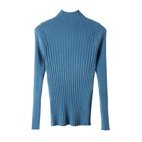 

autumn winter clothes women coat 2021 turtleneck long sleeve slim basic woman sweaters pullover ribbed knitted sweater, White;black