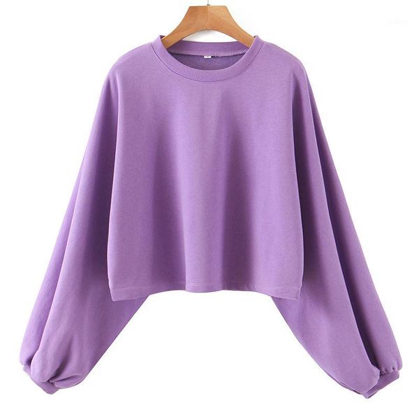 

agong casual o neck sweatshirts women fashion solid purple sweatshirt women elegant sleeve sweatshirts female ladies eaa1, Black