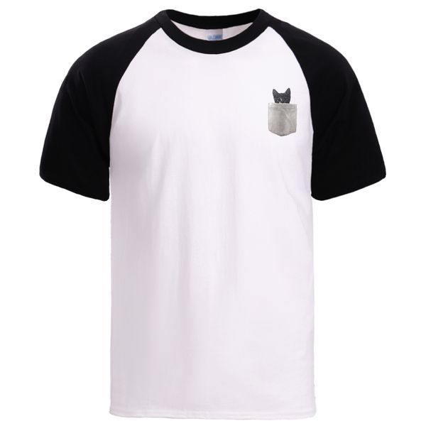 

карманный cat mens summer сыпучие fit поклясться tee марк вскользь короткий рукав топы мужской тренировки повседневного tops толстовка с кап