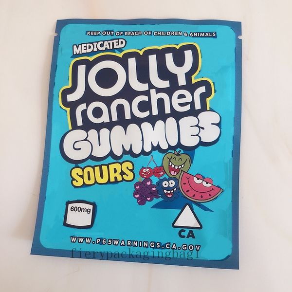 

Jolly AIRHEADS TRRLLI TROLLI WARHEADS Rancher Gummies Bag 600mg Sour Resealable Edibles Package Mylar Bags