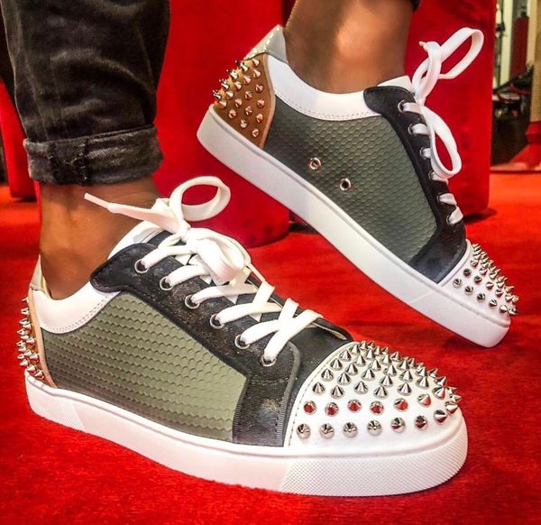 

famous low spikes seavaste 2 trainers men's red bottom sneakers women,men comfort casual walking party wedding eu35-47, Black