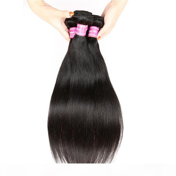 

бразильские человеческие волосы волосы пакеты бачек 8а необработанные перуанские прямые волосы для волос человеческих волос оптом remy сделк, Black