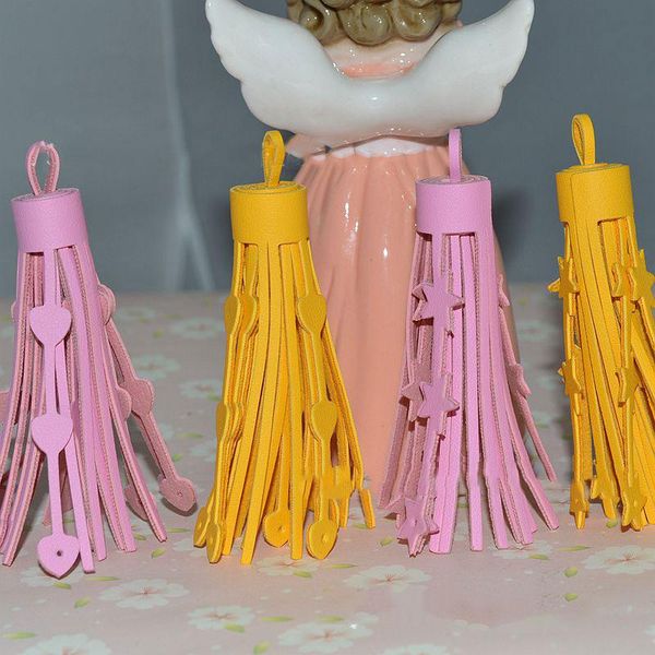 

25pcs lot suede leather tassel creative pentagram flower tassel trim decorative tassels for curtains home decoration accessorie h jllvlb