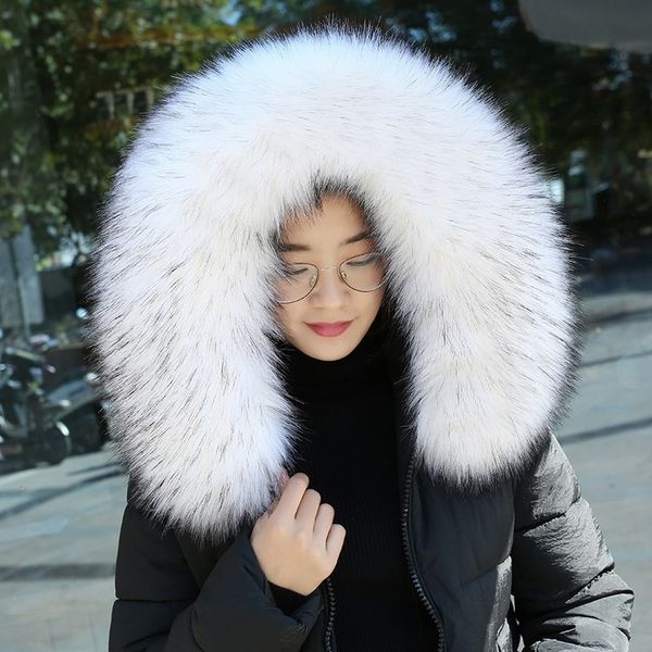 

korean version of the neck imitation fur raccoon hair shawl women's long thicker warm winter scarf fur collar y201024, Blue;gray