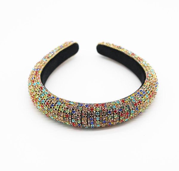 

wholesale baroque full crystal headbands hair bands for women lady shiny padded diamond headband hair hoop fas wmtkyx dh_garden, Silver