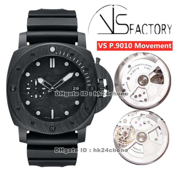 

2020 version vs 47mm carbotech vs979 p.9010 automatic men's watch carbotech case camouflage black dial rubber strap gents watches, Slivery;brown