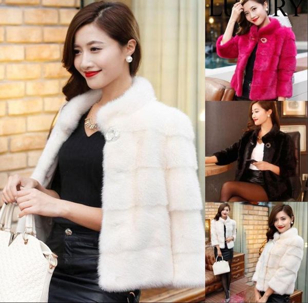

women faux fur coat jacket party clothing warm winter cardigan outwear, Black