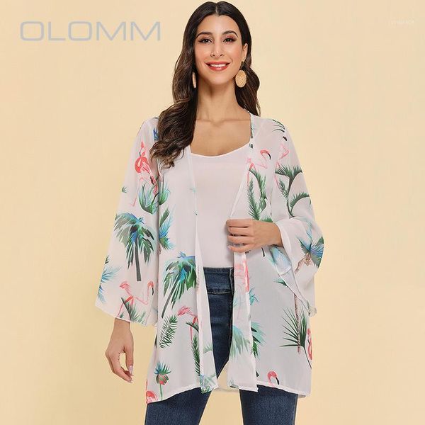 

women's blouses & shirts bohemian street fashion casual cardigan v-neck loose chiffon shirt lace beach style collar print women1, White