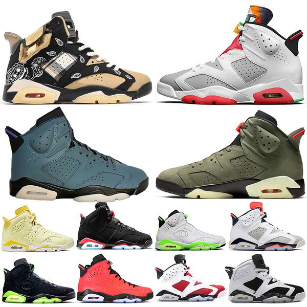 

discount travis scotts hare 6 6s mens basketball shoes dmp carmine flint travis scotts medium olive yellow women trainers sports sneakers