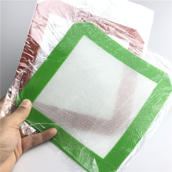 Tapete de silicone colorido com narguilé 20 cm de 20 cm de óleo de cera plástica Dab Dinng Baking tapetes para fumar cachimbos de água com bonos de vidro