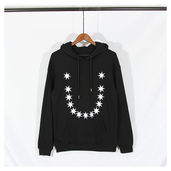 

2021 new fashion brand harajuku in autumn oversize black cotton streetwear embroidered star hoodie men and women 2le8