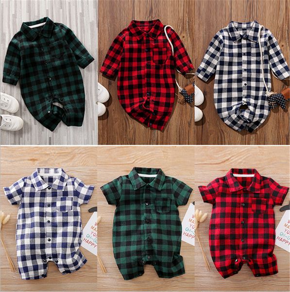 

spring autumn baby boys girls plaid rompers fashion tshirts toddler long sleeve jumpsuits infant onesies children one piece clothes g20106, Blue