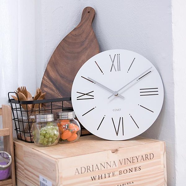 

wall clocks creative living room clock watch modern minimalist fashion hanging round rural household mute1