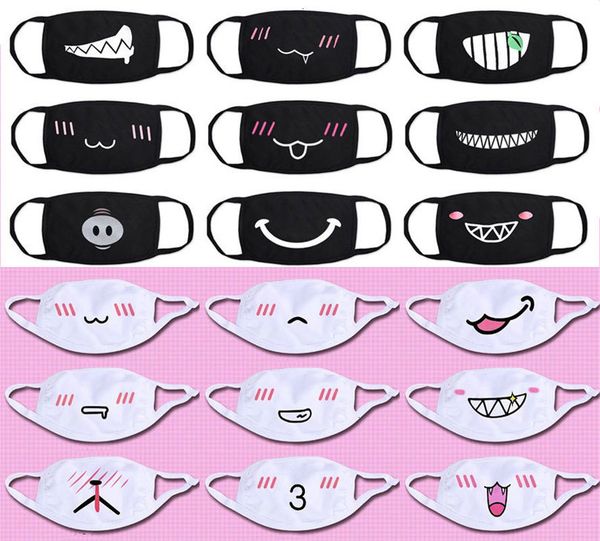 

cotton dustproof anime cartoon kpop lucky bear woman men cute expression masks black mouth half muffle face mask 2 nea91