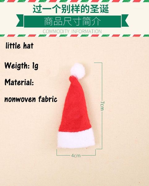 

christmas decorations 10/pcss mini hat lollipop non-woven small cap cute candy1