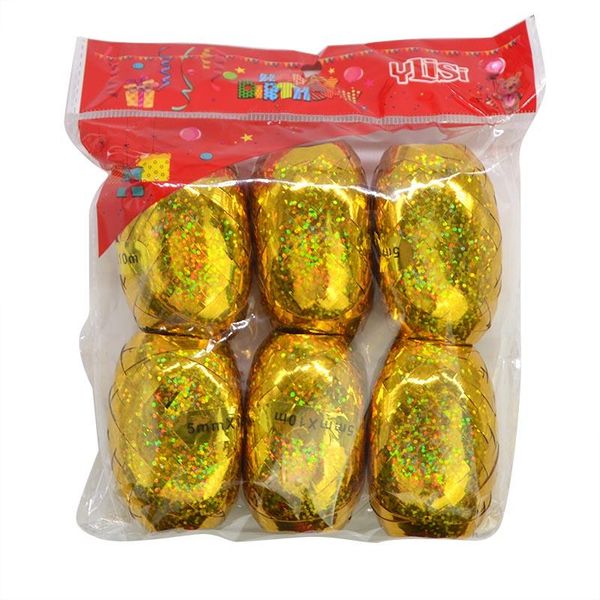 

6шт 5 мм * 10м воздушный шар фольга шар шар лазерное белое розовое золото ленты свадебное день рождения украшение воздушный шар обертывание