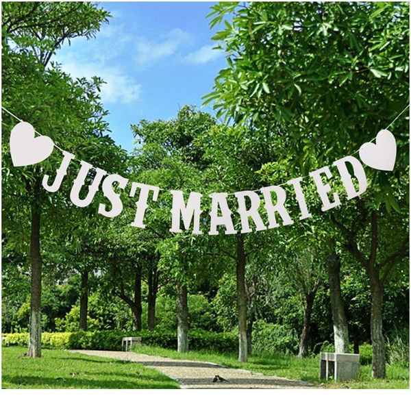 

just married banner flag wedding bunting garland wedding decor p shoot props romantic valentine's day event party sqclxr