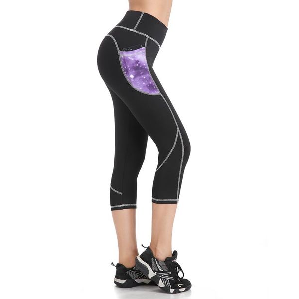 

east hong womens new yoga pants elastic tights peach buactive capri sports fitness pants, White;red