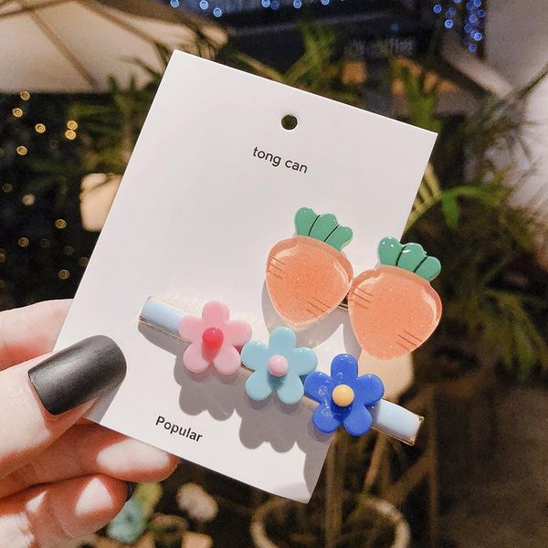 

korea style haipins cute candy color fruit watermelon banana pine small hair clips for girl child fashion hair accessories h wmtogf, Black;brown