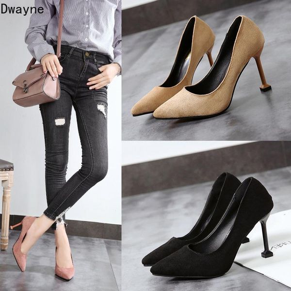 

new pointed stiletto heels korean version of wild black comfortable high heels