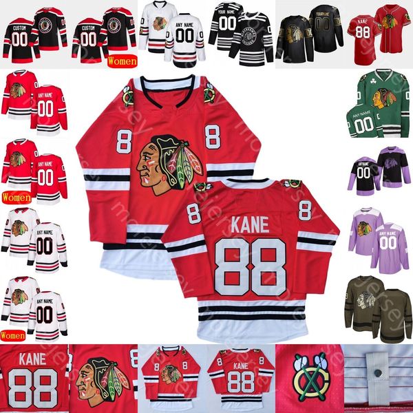 

custom 2021 chicago blackhawks ice hockey jersey nicolas beaudin adam boqvist lucas carlsson carpenter de haan delia hagel highmore janmark, Black;red