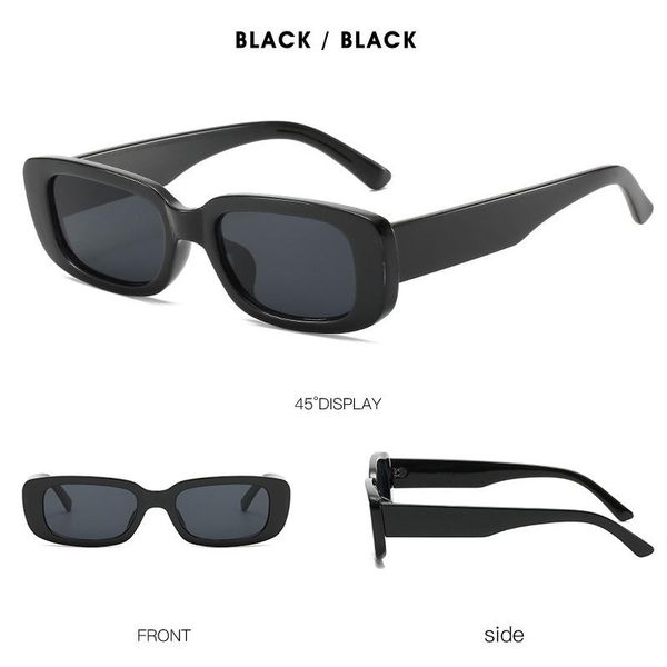 

sunglasses 2021 nouvelles lunettes de soleil rÃ©tro dames marque designer rectangulaires fÃ©minine, White;black