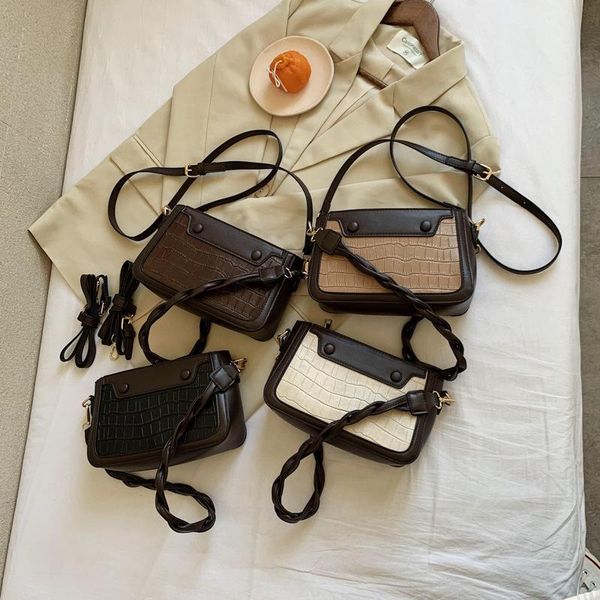 

textured bag 2020 new autumn fashion wild square bag korean version of simple western messenger