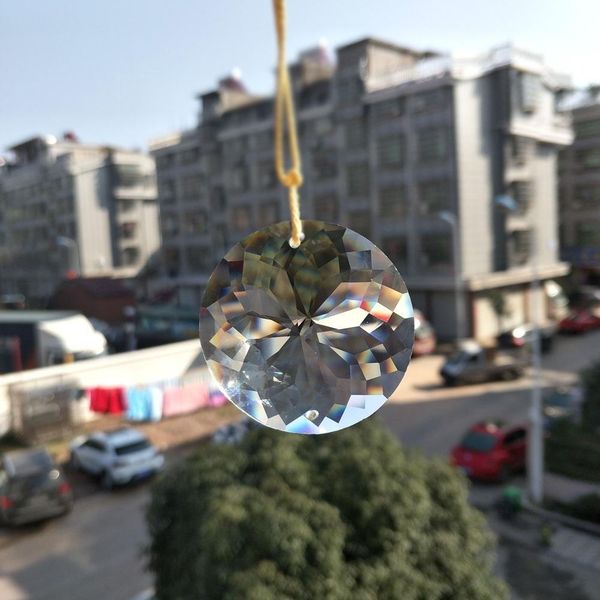 

1pc bling suncatcher round glass art sun charm crystal pendant hanging drop lamp prism part diy 45mm home decor h jllzmm
