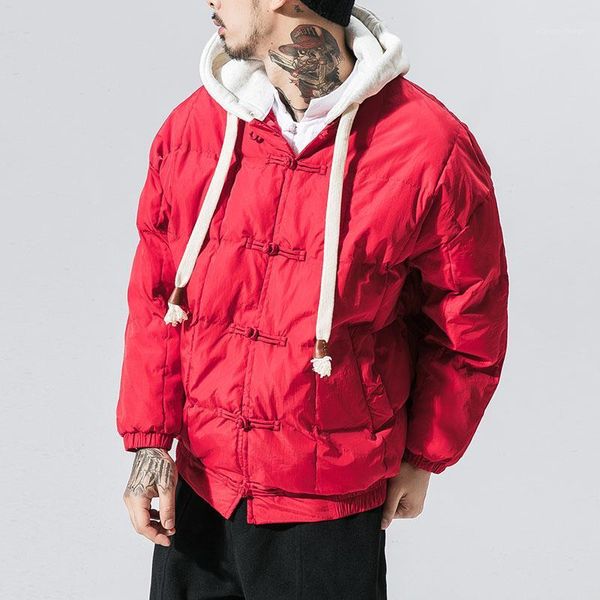 

mr-donoo 2020 winter japan korea men cotton-padded jacket thermal coat male outwear men clothing chinese style parkas b375-y121, Black