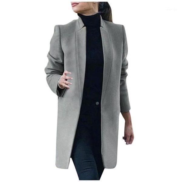 

dropship women elegant black long coat and jackets female 2020 winter plus size wool coats long 1