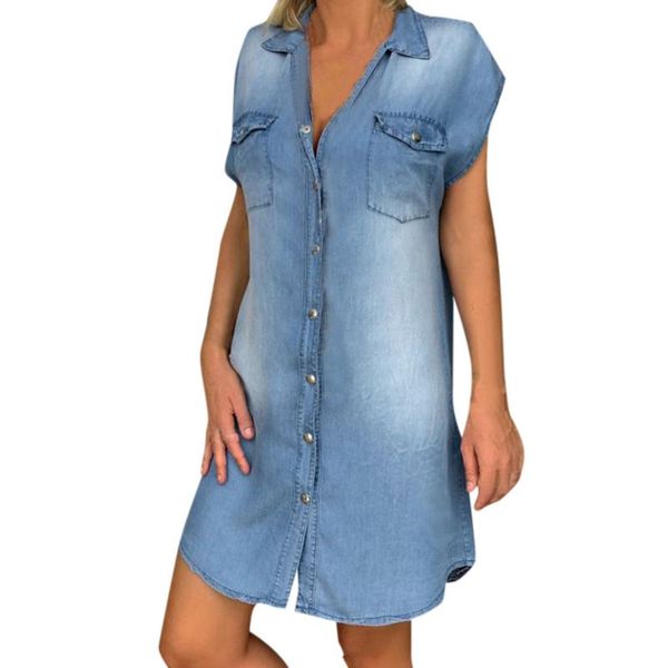 

2021 women summer casual sleeveless tank dress streetwear denim jeans straight dresses deep v-neck midi dress vestidos, Black;gray