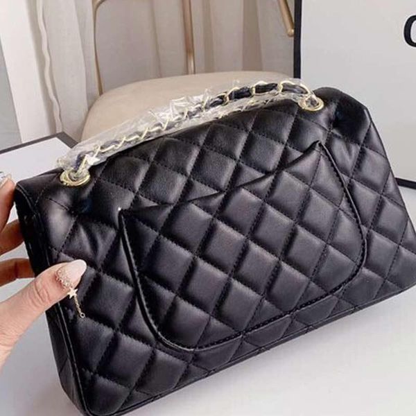

womens silver/gold chain handbag famous womens bag designer classic plaid single shoulder messenger bag
