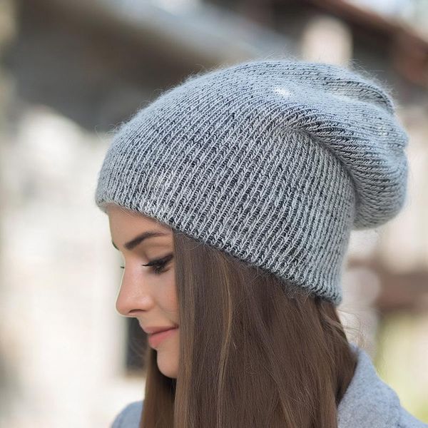 

beanie/skull caps 2021 winter women skullies beanie warm knitted beanies cap outdoor thick wool hat for girls gorras bonnet hats, Blue;gray