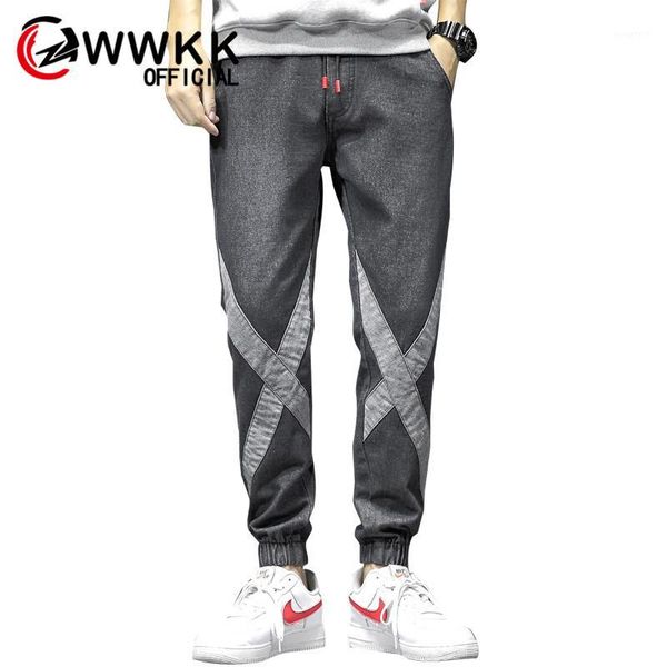 

autumn new men fashion new wide leg sport harem pants loose drawstring clothing elastic male stretchy wear esistant joggers pant1, Black