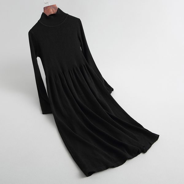 

2021 new turtleneck collar sleeve women long pullovers knitting autumn sweater tricot pull femme ynwi, White