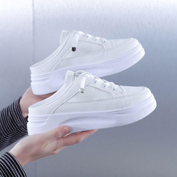 

2020 baotou half slippers women wear fashion cool drag flat lazy shoes women casual shoes small white shoes women summer x1020, Black