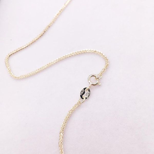 

35-90cm 1mm 925 sterling silver gold color chopin chain necklace women girls baby italy jewelry kolye collane collier ketting