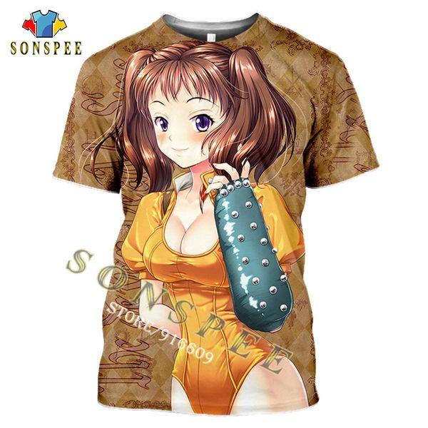 

summer anime the seven deadly sins giant diane 3d print shirts kawaii graphic kawaii men clothing