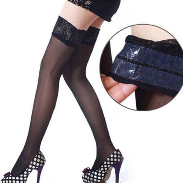 

thigh high stocking women summer over knee socks girl female hosiery nylon lace style stay up stockings plus size, Black;white