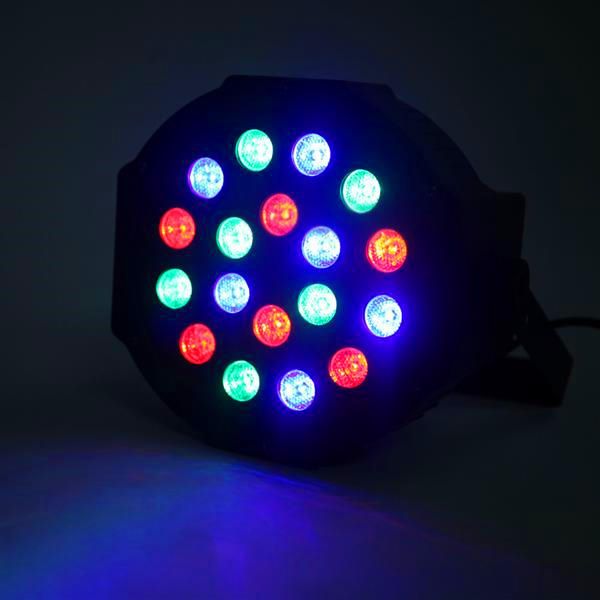 Новый дизайн 30W 18-RGB светодиодный автоматический / голосовой контроль DMX512 Высокая яркости Мини-сценическая лампа (AC 110-240V) Черная * 2 вечеринка движущихся головки