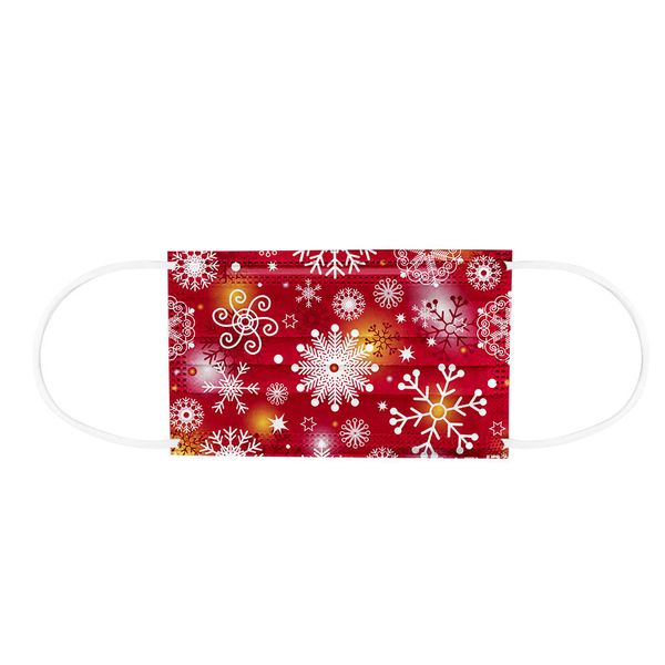 

disposable quality new high snowflake adult's fasion mask printed fast ship 3ply earhook 10/30/100pc mascherine cosplay