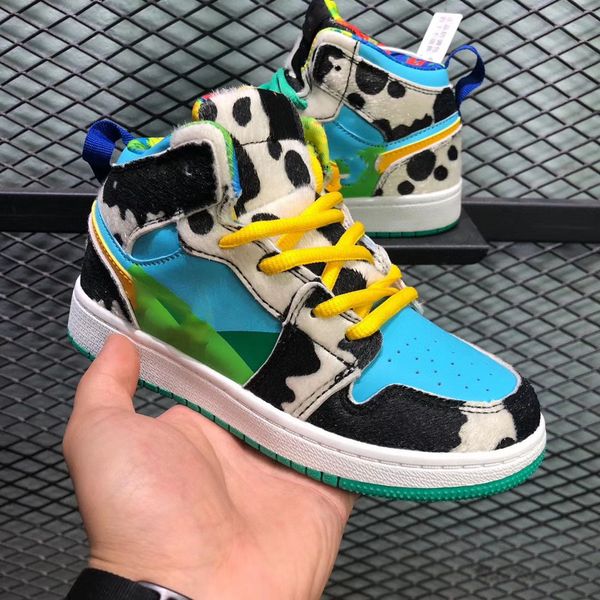 

children chunky dunky jumpman 1s 1 mens basketball shoes women milk ice cream sports sneakers boy des chaussures trainers zapatos size 28-35
