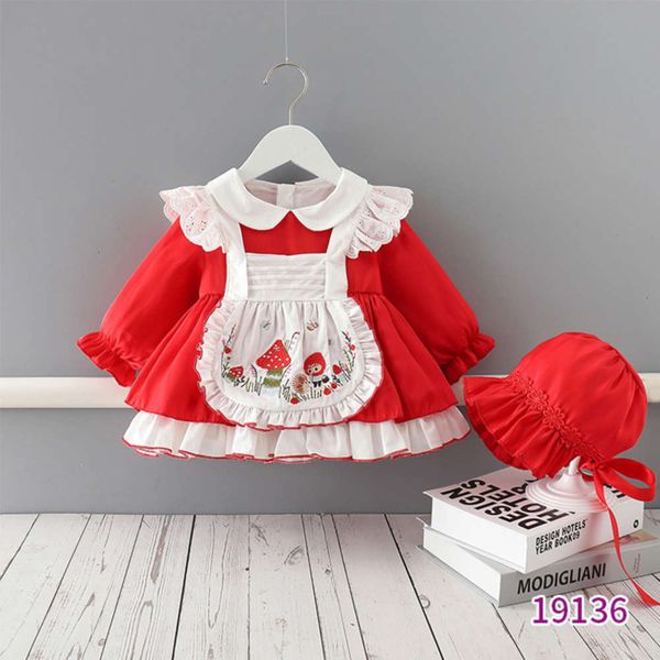 

spring tianjing and children's wear autumn 2021 new long sve spanish girl drs lovely red lolita skirt, Red;yellow