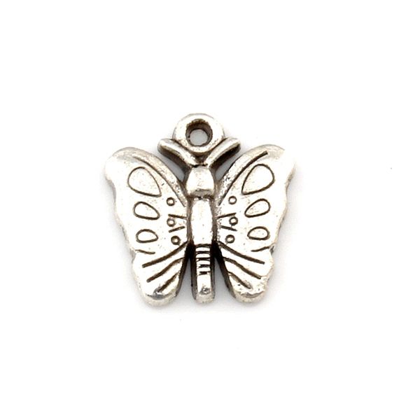 

150pcs antique silver alloy single-sided design butterfly charms jewelry craft making bracelet necklace findings 16x16.8mm a-625, Bronze;silver