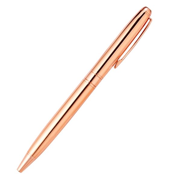 Penna a sfera in metallo colorato in oro rosa Studente Insegnante Regalo di scrittura Pubblicità Firma Penna aziendale Articoli di cancelleria per ufficio